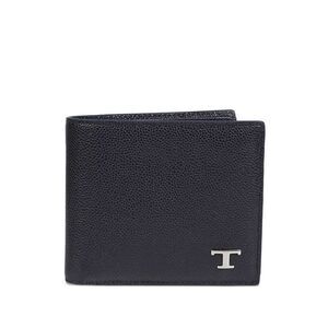 Tod's Men Bi-Fold Leather Wallet With Metal T Timeless Logo